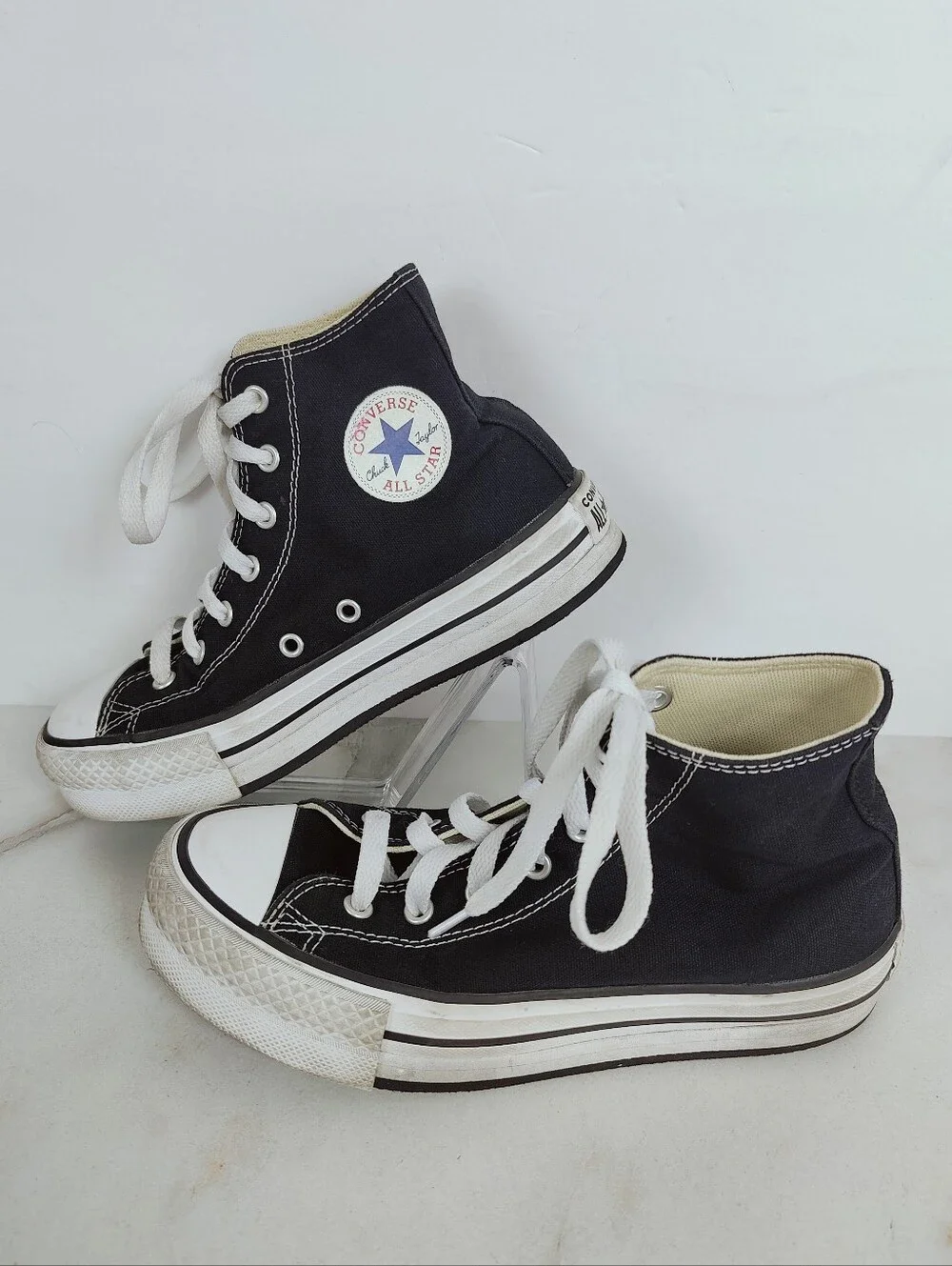 Converse Kids' CT All Star Lift EVA Platform High Top Sneakers, Black, Sz 3.5